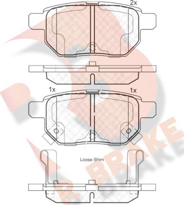 R Brake RB1899 - Комплект спирачно феродо, дискови спирачки vvparts.bg