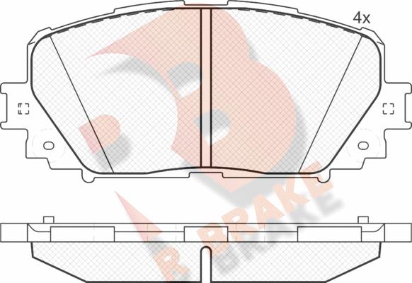 R Brake RB1898 - Комплект спирачно феродо, дискови спирачки vvparts.bg