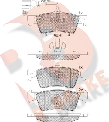 R Brake RB1816-203 - Комплект спирачно феродо, дискови спирачки vvparts.bg