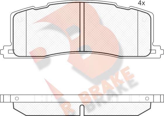 R Brake RB1817 - Комплект спирачно феродо, дискови спирачки vvparts.bg