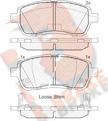 R Brake RB1881-200 - Комплект спирачно феродо, дискови спирачки vvparts.bg