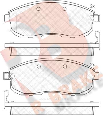 R Brake RB1882-200 - Комплект спирачно феродо, дискови спирачки vvparts.bg