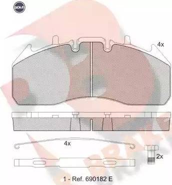 R Brake RB1831 G - Комплект спирачно феродо, дискови спирачки vvparts.bg