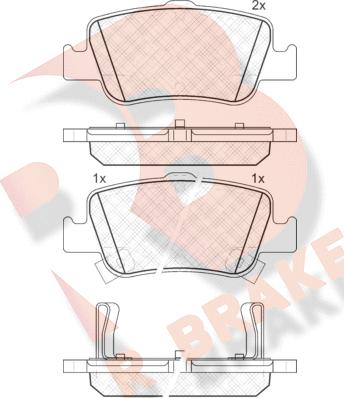 R Brake RB1870 - Комплект спирачно феродо, дискови спирачки vvparts.bg