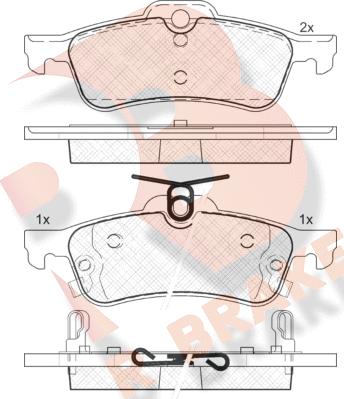 R Brake RB1878 - Комплект спирачно феродо, дискови спирачки vvparts.bg