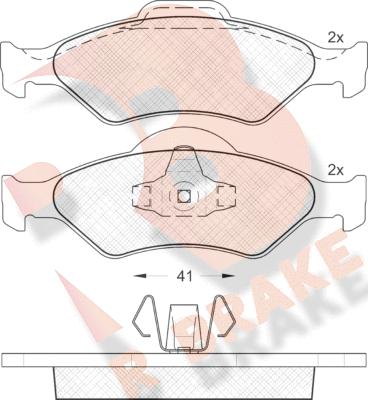 R Brake RB1344 - Комплект спирачно феродо, дискови спирачки vvparts.bg