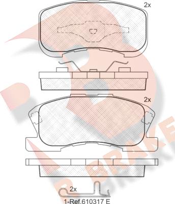 R Brake RB1342 - Комплект спирачно феродо, дискови спирачки vvparts.bg