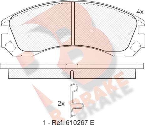 R Brake RB1358 - Комплект спирачно феродо, дискови спирачки vvparts.bg