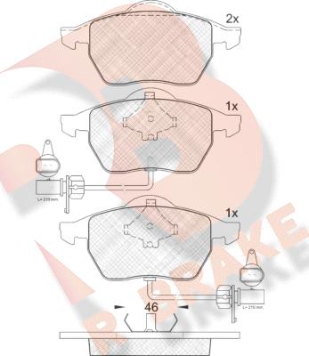 R Brake RB1362 - Комплект спирачно феродо, дискови спирачки vvparts.bg