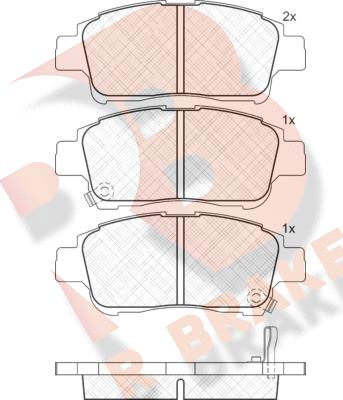 R Brake RB1304 - Комплект спирачно феродо, дискови спирачки vvparts.bg