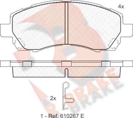 R Brake RB1318 - Комплект спирачно феродо, дискови спирачки vvparts.bg