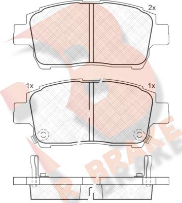 R Brake RB1386 - Комплект спирачно феродо, дискови спирачки vvparts.bg