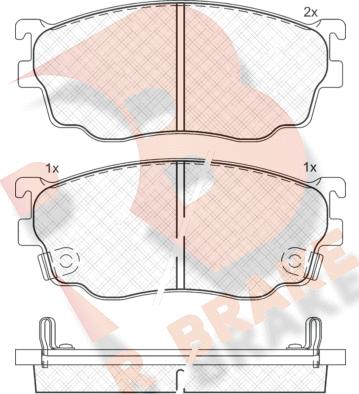 R Brake RB1334 - Комплект спирачно феродо, дискови спирачки vvparts.bg