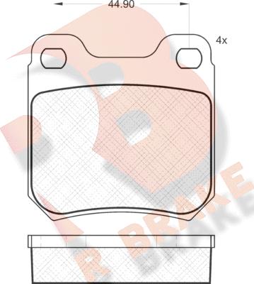 R Brake RB1299 - Комплект спирачно феродо, дискови спирачки vvparts.bg