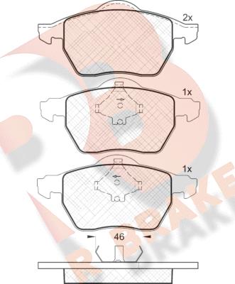 R Brake RB1294 - Комплект спирачно феродо, дискови спирачки vvparts.bg