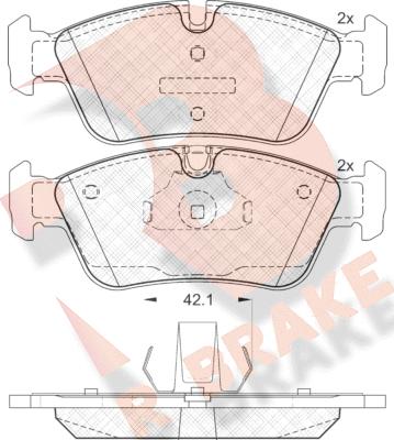 R Brake RB1295 - Комплект спирачно феродо, дискови спирачки vvparts.bg