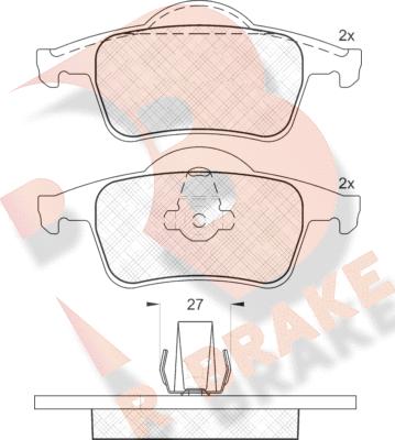 R Brake RB1298 - Комплект спирачно феродо, дискови спирачки vvparts.bg