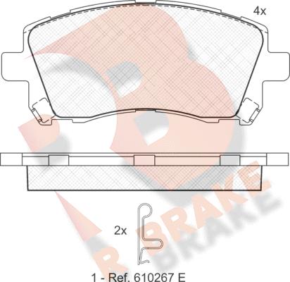 R Brake RB1247 - Комплект спирачно феродо, дискови спирачки vvparts.bg