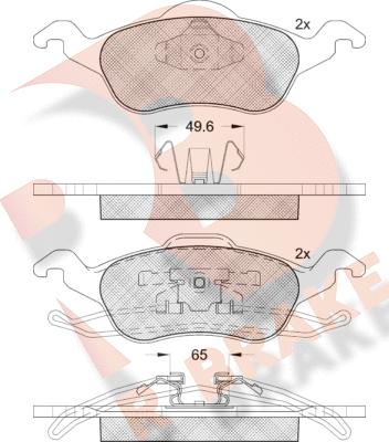 R Brake RB1264 - Комплект спирачно феродо, дискови спирачки vvparts.bg