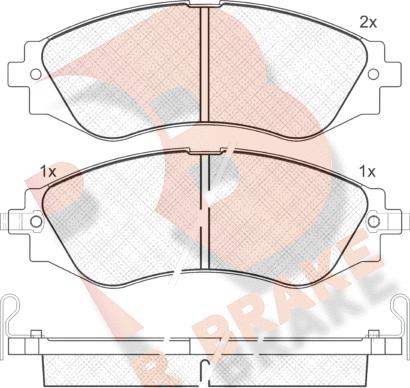 R Brake RB1260 - Комплект спирачно феродо, дискови спирачки vvparts.bg