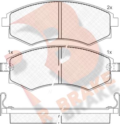 R Brake RB1267 - Комплект спирачно феродо, дискови спирачки vvparts.bg