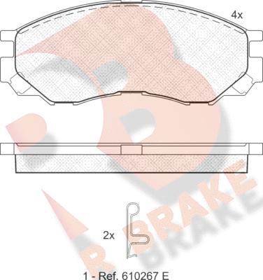 R Brake RB1234 - Комплект спирачно феродо, дискови спирачки vvparts.bg