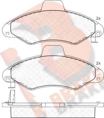 R Brake RB1229 - Комплект спирачно феродо, дискови спирачки vvparts.bg