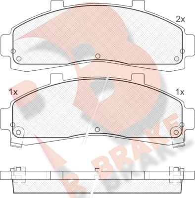 R Brake RB1228 - Комплект спирачно феродо, дискови спирачки vvparts.bg