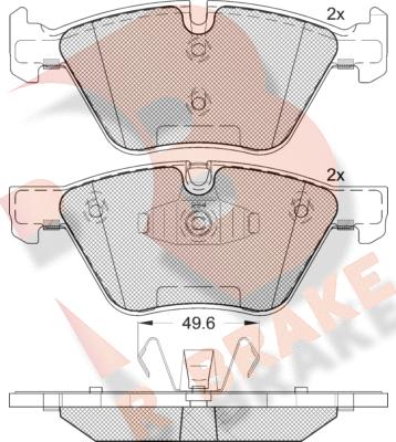 R Brake RB1795 - Комплект спирачно феродо, дискови спирачки vvparts.bg