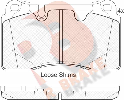 R Brake RB1791 - Комплект спирачно феродо, дискови спирачки vvparts.bg