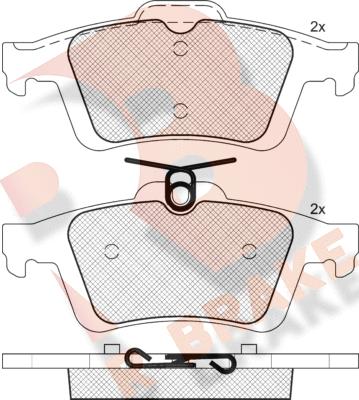 R Brake RB1744-396 - Комплект спирачно феродо, дискови спирачки vvparts.bg