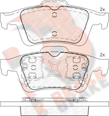 R Brake RB1743 - Комплект спирачно феродо, дискови спирачки vvparts.bg