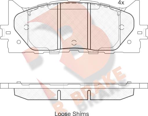 R Brake RB1764 - Комплект спирачно феродо, дискови спирачки vvparts.bg