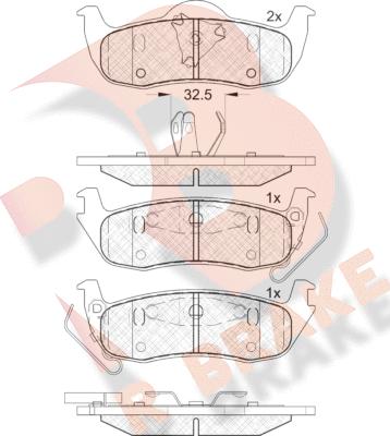 R Brake RB1766 - Комплект спирачно феродо, дискови спирачки vvparts.bg