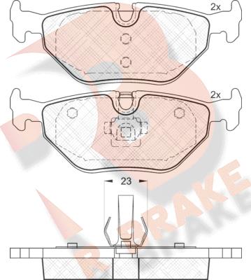 R Brake RB1707 - Комплект спирачно феродо, дискови спирачки vvparts.bg