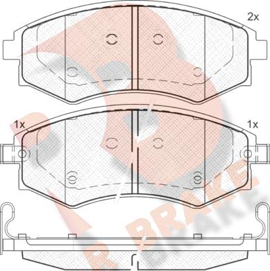 R Brake RB1716 - Комплект спирачно феродо, дискови спирачки vvparts.bg
