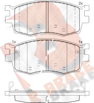 R Brake RB1711 - Комплект спирачно феродо, дискови спирачки vvparts.bg