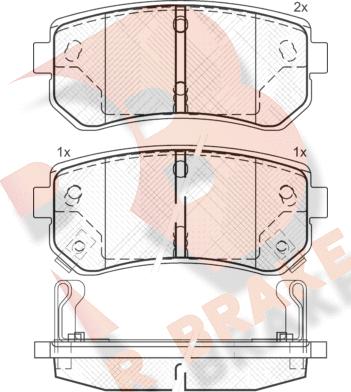 R Brake RB1712 - Комплект спирачно феродо, дискови спирачки vvparts.bg