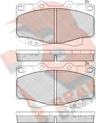 R Brake RB1781 - Комплект спирачно феродо, дискови спирачки vvparts.bg