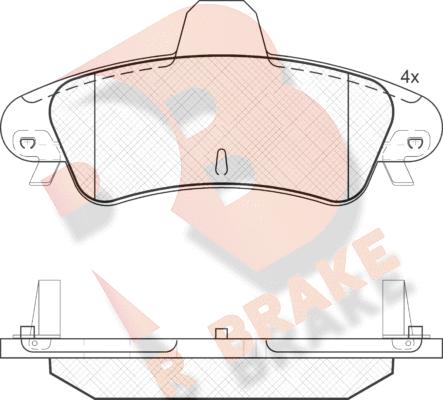 R Brake RB1735-204 - Комплект спирачно феродо, дискови спирачки vvparts.bg