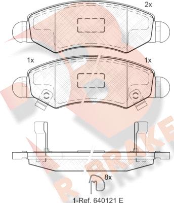R Brake RB1731 - Комплект спирачно феродо, дискови спирачки vvparts.bg