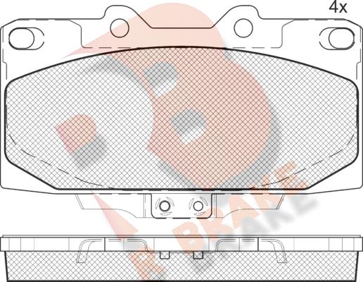 R Brake RB1733-203 - Комплект спирачно феродо, дискови спирачки vvparts.bg