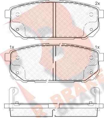 R Brake RB1720 - Комплект спирачно феродо, дискови спирачки vvparts.bg