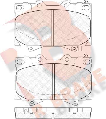 R Brake RB1723 - Комплект спирачно феродо, дискови спирачки vvparts.bg
