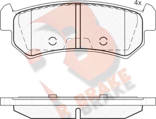 R Brake RB1727 - Комплект спирачно феродо, дискови спирачки vvparts.bg