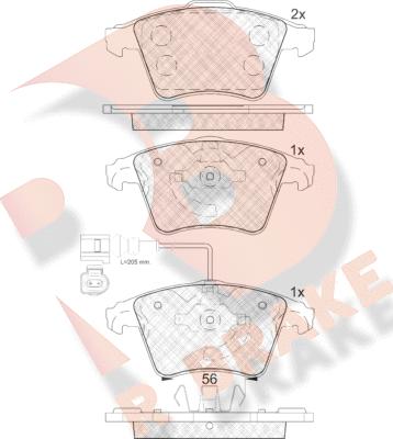 R Brake RB1779 - Комплект спирачно феродо, дискови спирачки vvparts.bg