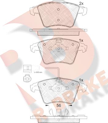 R Brake RB1778 - Комплект спирачно феродо, дискови спирачки vvparts.bg