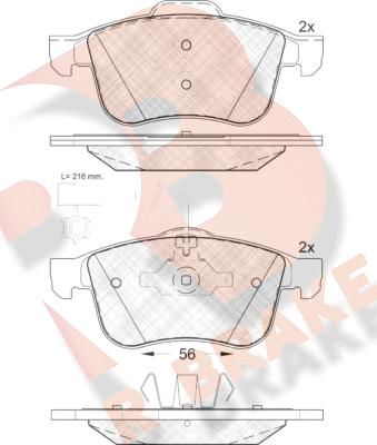 R Brake RB1772 - Комплект спирачно феродо, дискови спирачки vvparts.bg