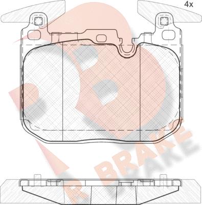 R Brake RB2093 - Комплект спирачно феродо, дискови спирачки vvparts.bg