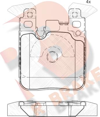 R Brake RB2092 - Комплект спирачно феродо, дискови спирачки vvparts.bg